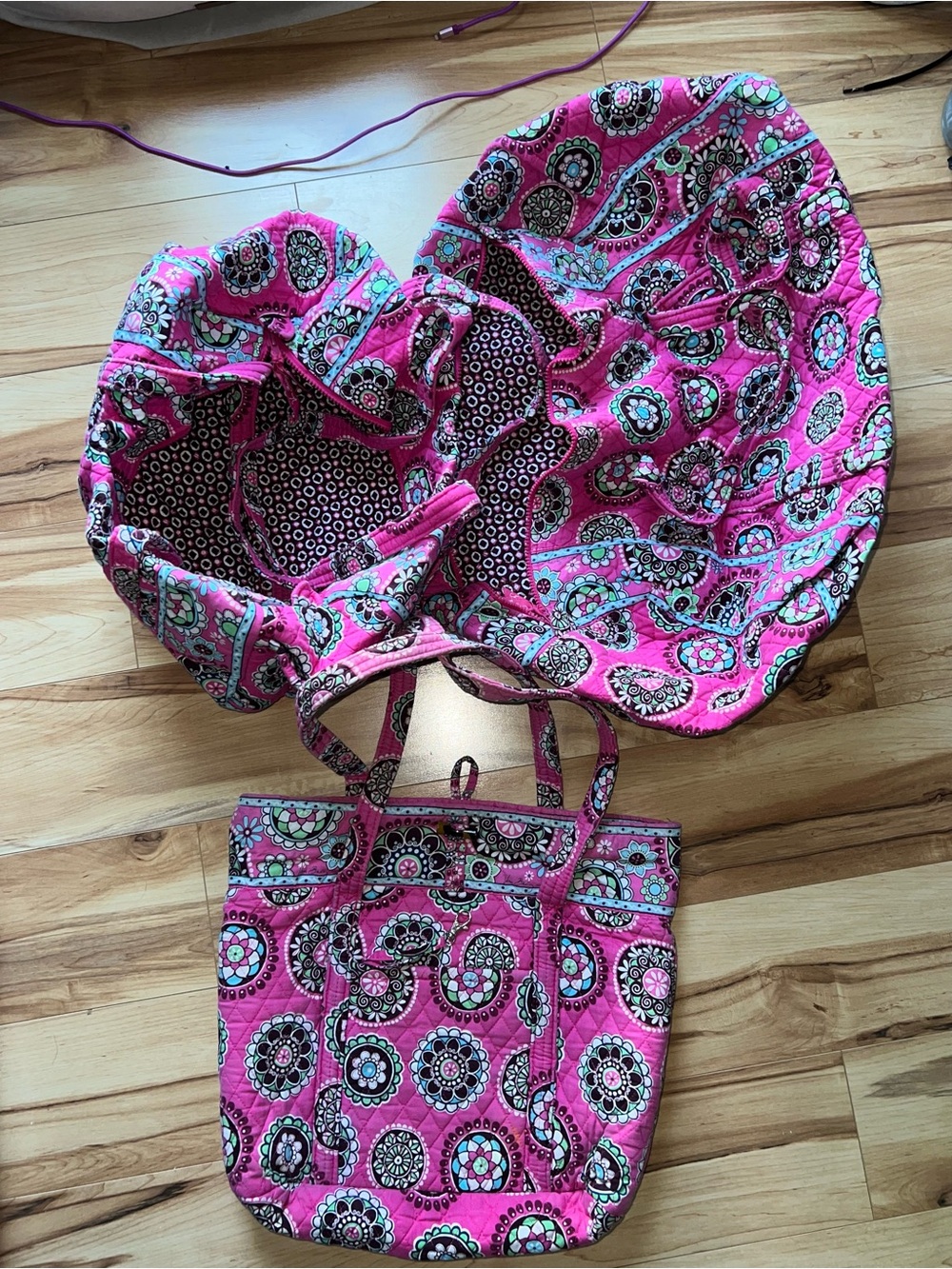 Vera Bradley Hot Pink Medallion Quilted Tote